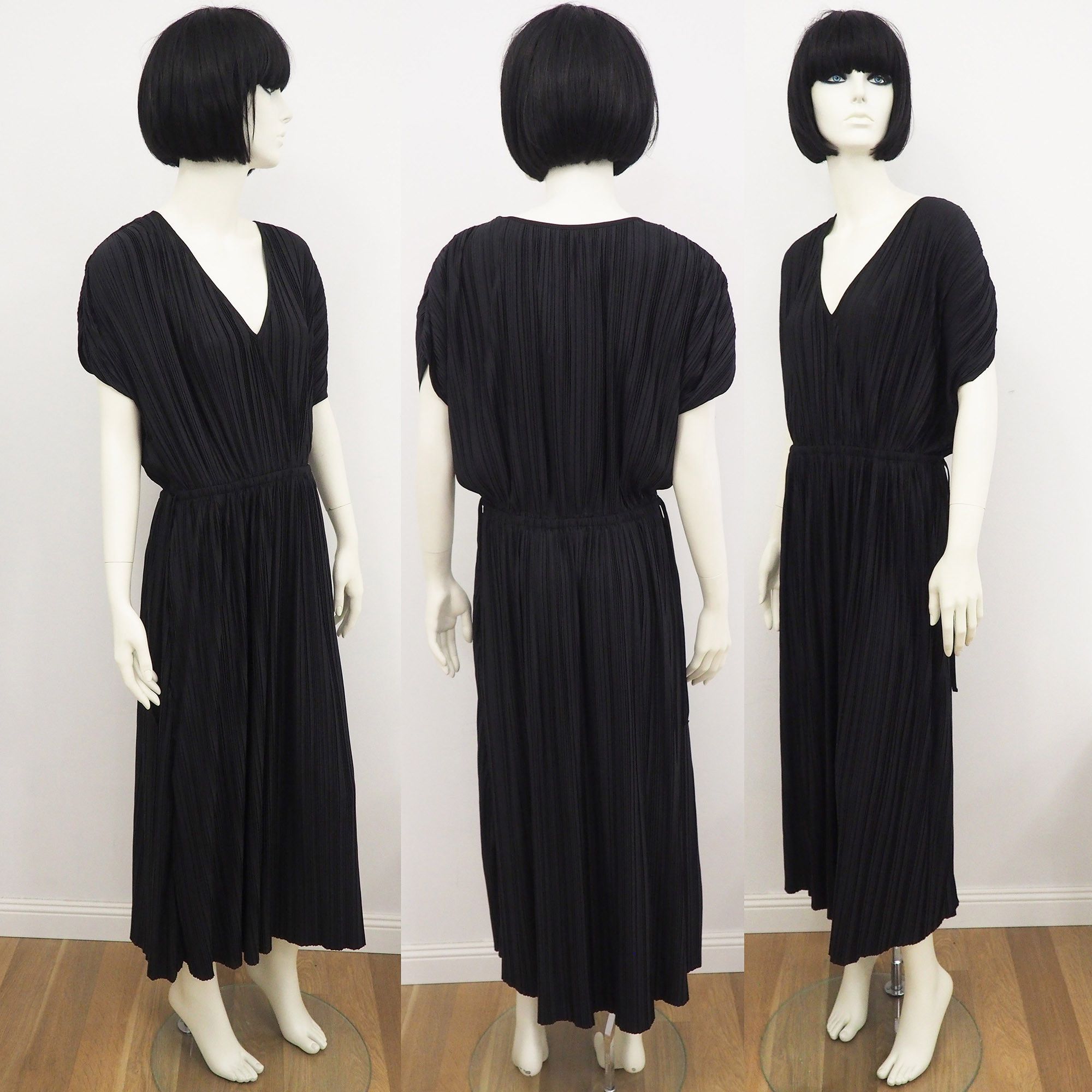 Hush Puppies Hush plisse pleated midi dress in black M Size M / US 6-8 / IT 42-44 - 5 Thumbnail