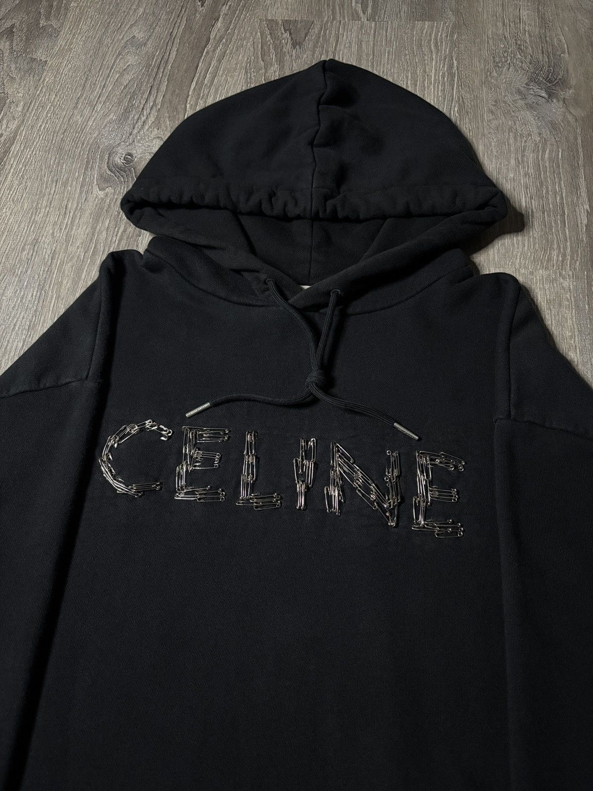 Celine celine ss22 "safety pin” sample logo hoodie Size US M / EU 48-50 / 2 - 4 Thumbnail