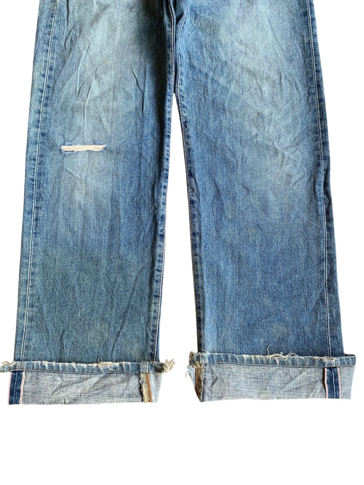 Edwin × Kapital × Vintage VINTAGE EDWIN SELVEDGE 505X BUTTON FLY DISTRESSED DENIM Size US 30 / EU 46 - 6 Thumbnail
