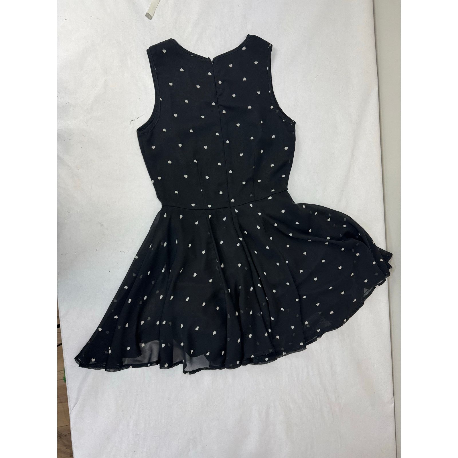 Anthropologie Maison Jules Fit and Flare Dress Hearts Black Medium Retro Size M / US 6-8 / IT 42-44 - 4 Thumbnail