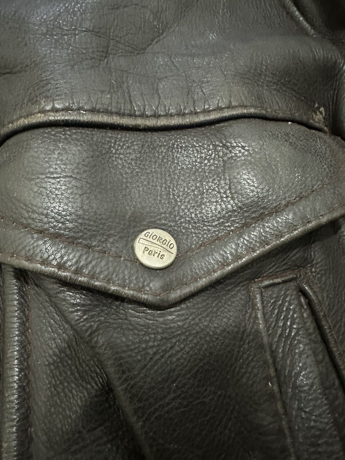 Vintage VTG Giorgio Paris Leather Jacket Size US L / EU 52-54 / 3 - 7 Thumbnail