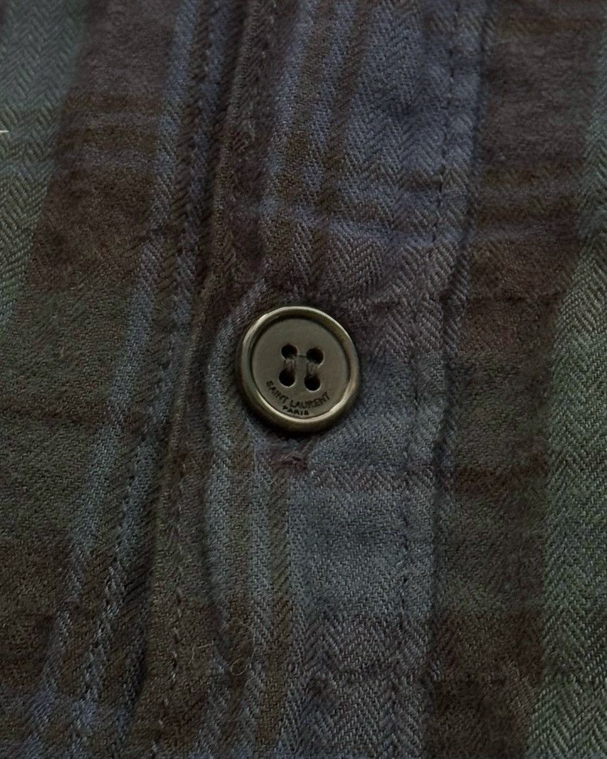 Saint Laurent Paris GRAIL SS16 Hedi Surf Sounds Bleach Distressed Flannel Size US XL / EU 56 / 4 - 6 Thumbnail