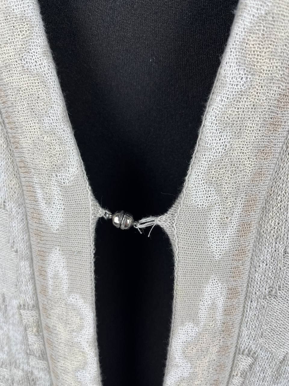 Designer Ivko Ornament Pattern Long Cardigan Off-White Size 38 (0478) Size M / US 6-8 / IT 42-44 - 5 Thumbnail