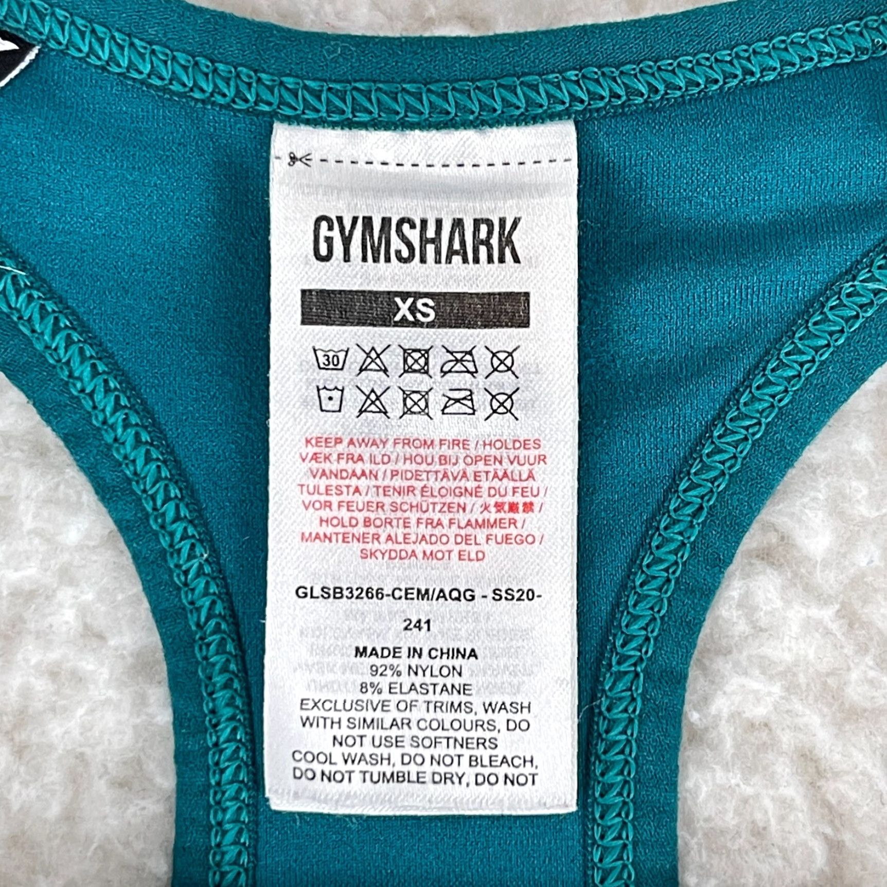 Gymshark Gymshark Sports Bra Womens XS Aqua Green Pullover Racerback Athletic Gym Size XS / US 0-2 / IT 36-38 - 4 Thumbnail