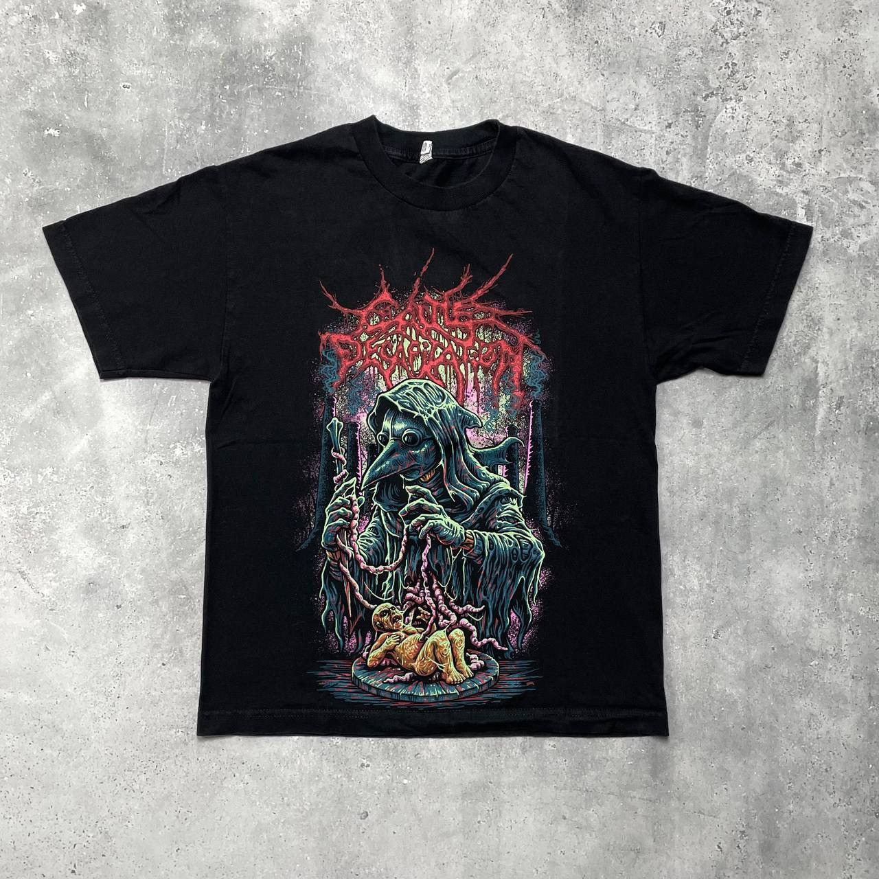 Band Tees Plagueborne Death Metal Band T Shirt Black Size S/M Size US S / EU 44-46 / 1 - 1 Thumbnail