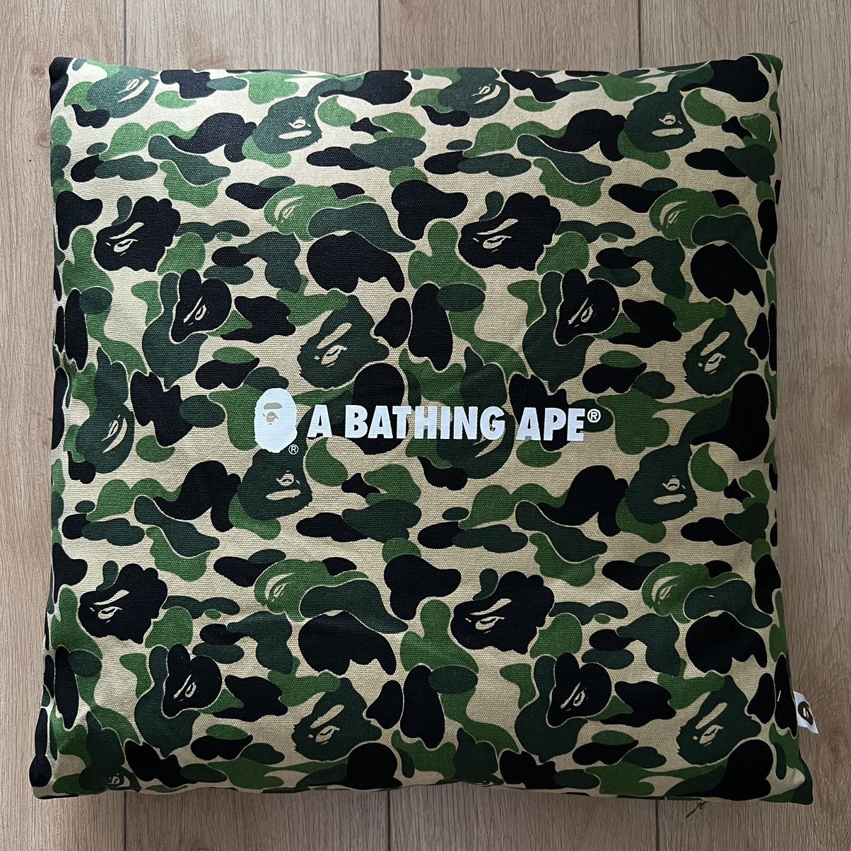 image of Bape A Bathing Ape Camo Cushion in Green, Men's