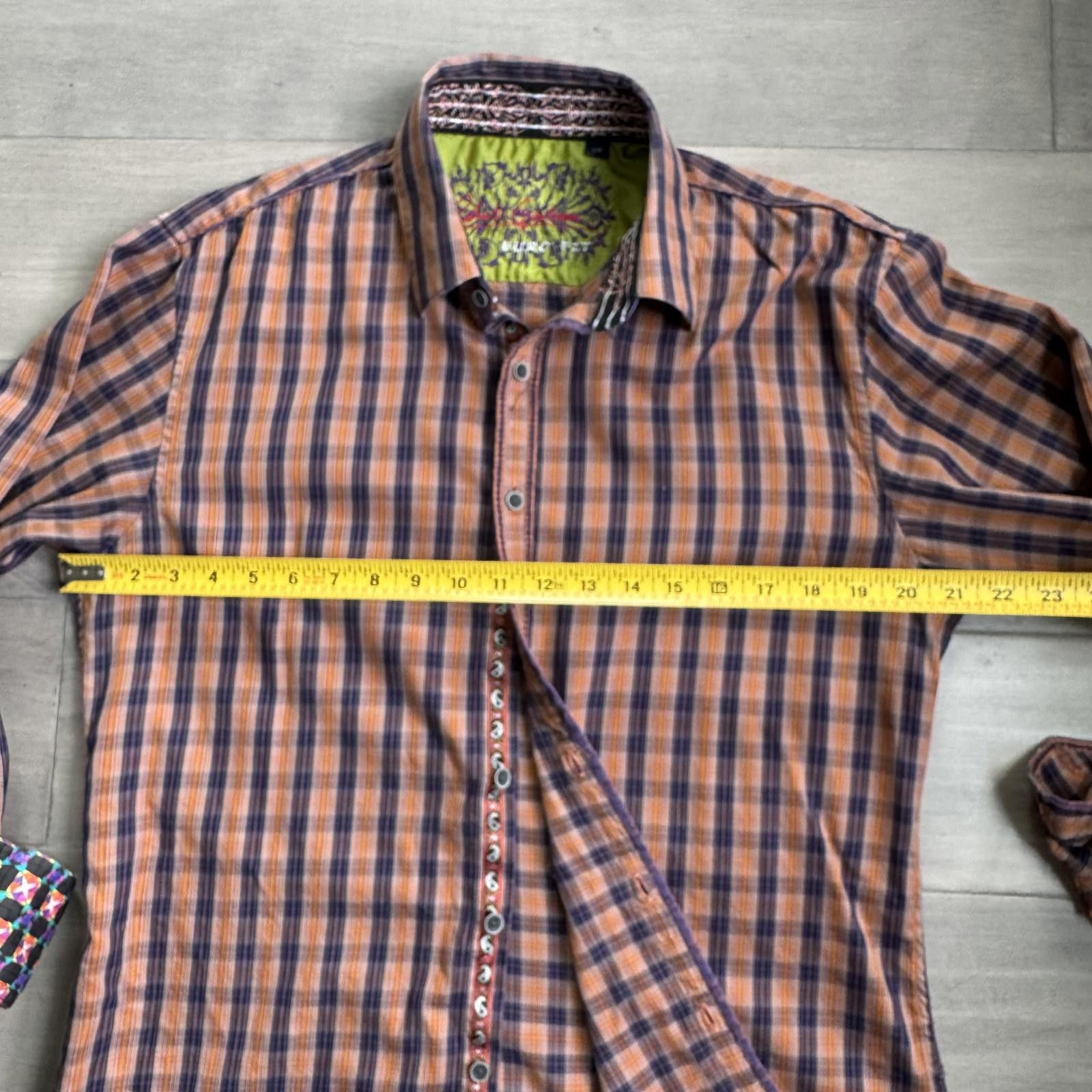 Robert Graham Robert Graham Men's Button-Up Shirt Plaid Euro Fit Size L Size US L / EU 52-54 / 3 - 3 Thumbnail