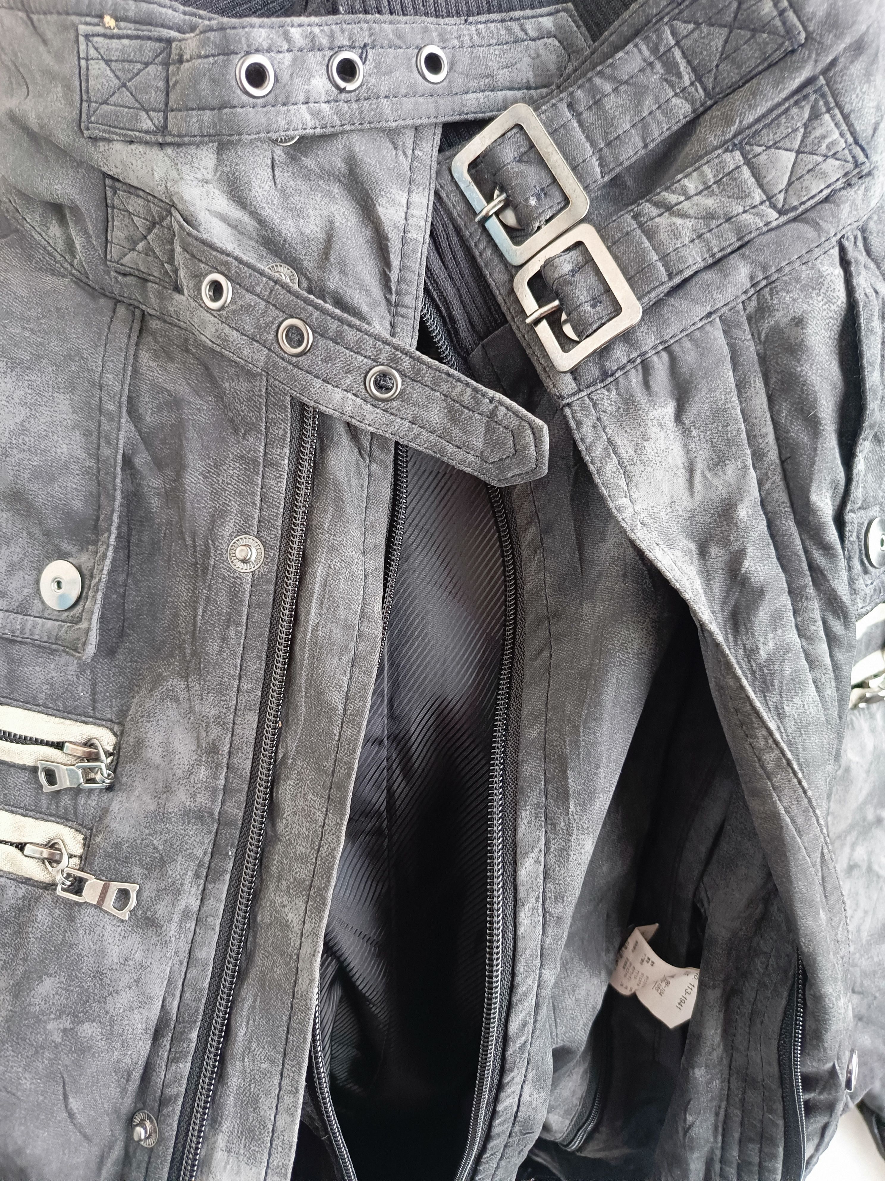 14th Addiction Create Barefoot Double Layer Black Acid Wash Bondage Jacket Size US L / EU 52-54 / 3 - 10 Thumbnail
