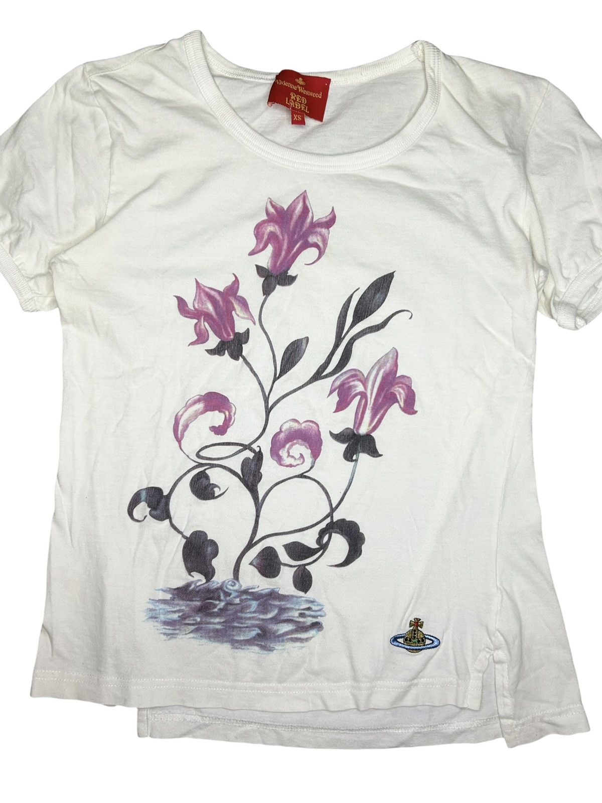 Vivienne Westwood 00s Floral T-Shirt Size XS / US 0-2 / IT 36-38 - 3 Thumbnail