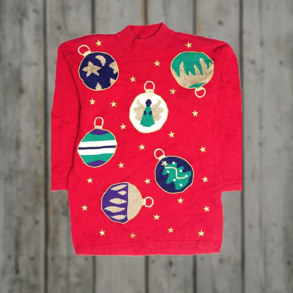 Vintage VINTAGE Red Ugly Christmas Pullover 63298 Richard Sport Pullover Small Red Christmas Mens Womens Officers? Size S / US 4 / IT 40 - 1 Thumbnail
