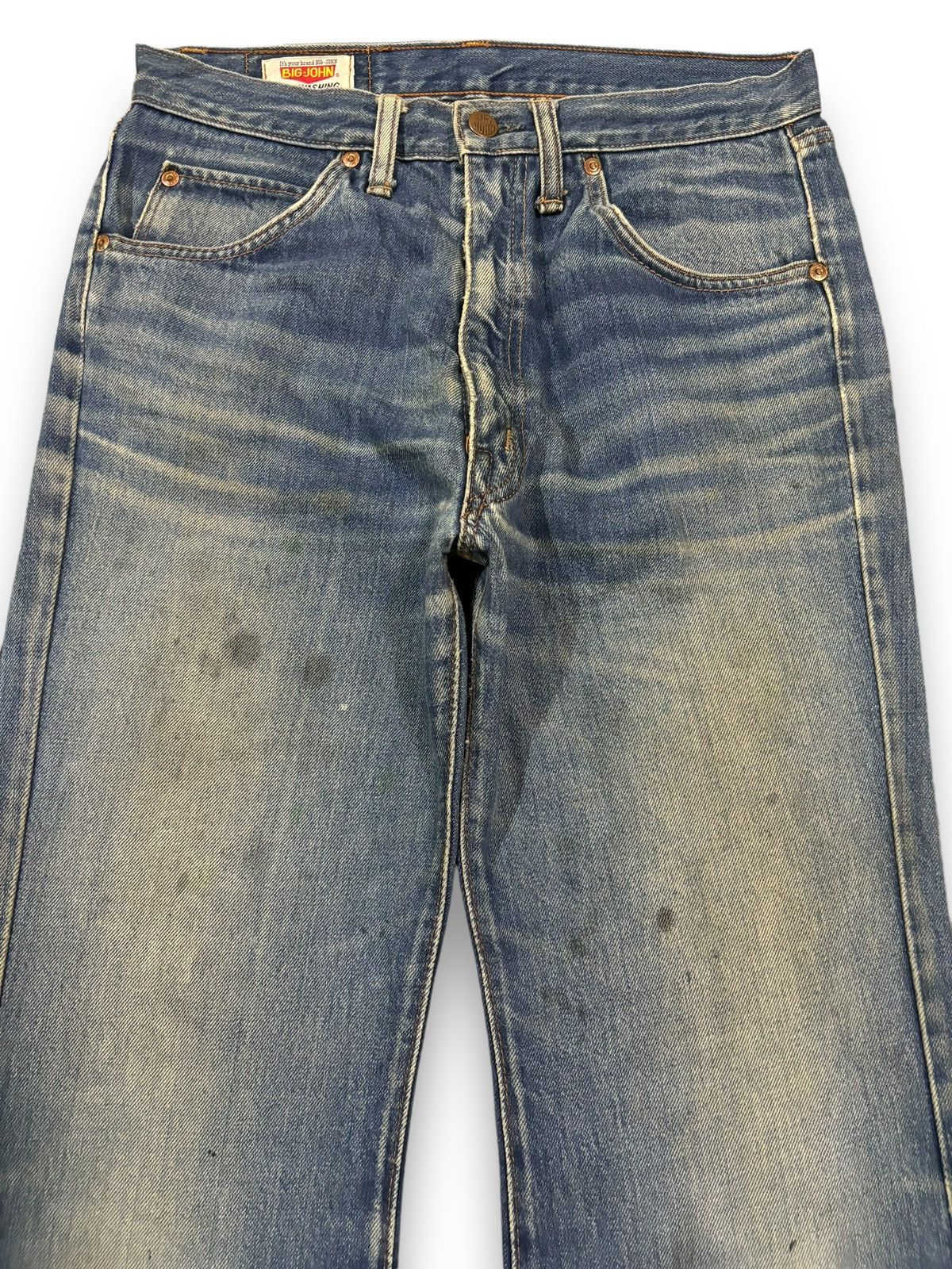 Big John Vintage 90s Japanese Brand Mud Wash Flare Bell Bottom Jeans Size US 30 / EU 46 - 3 Thumbnail