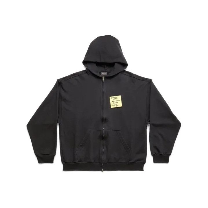 Balenciaga Balenciaga Black Zip-Up Hooded Sweatshirt Size US L / EU 52-54 / 3 - 1 Thumbnail