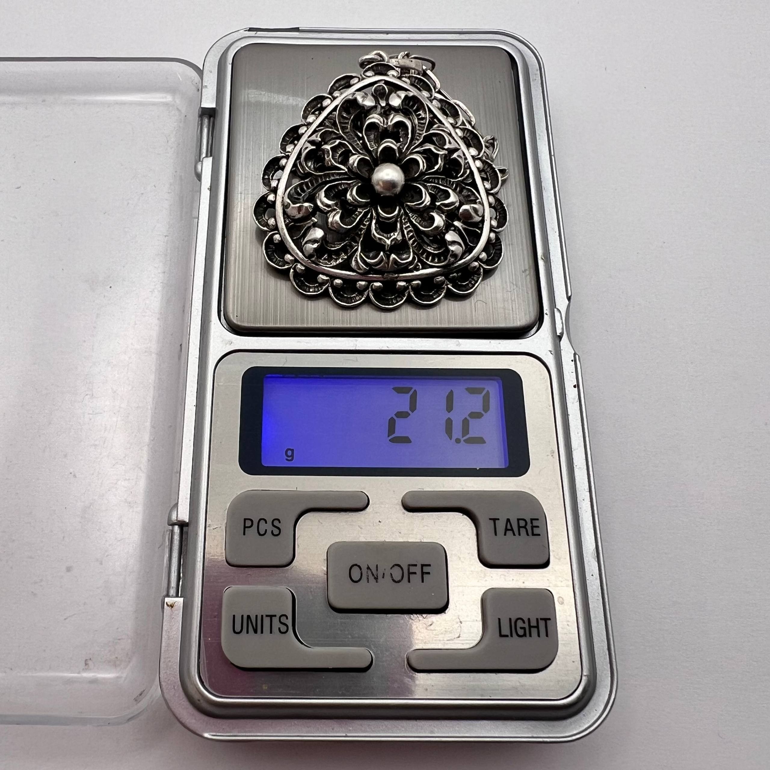 Vintage Vintage German 835 Silver Filigree Pendant with Chain 21.2g Size ONE SIZE - 4 Thumbnail