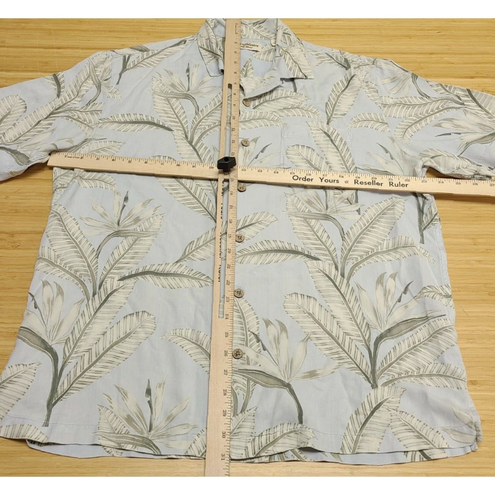 Vintage Carribean Silk Blend Shirt Mens Large Short Sleeve Button-Up Floral Cream Silk Blend Flower Button-Down Collar-Down All Seasons Regular Size US L / EU 52-54 / 3 - 2 Thumbnail