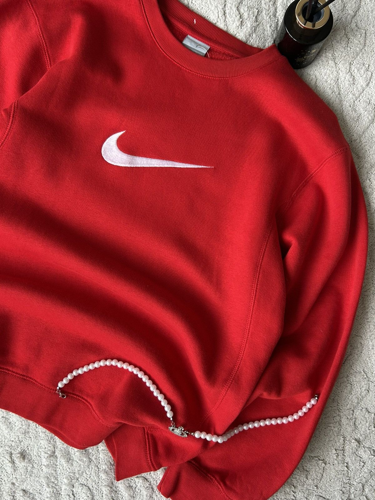 Nike Vintage sweatshirt nike big logo swoosh red Size US XS / EU 42 / 0 - 2 Thumbnail