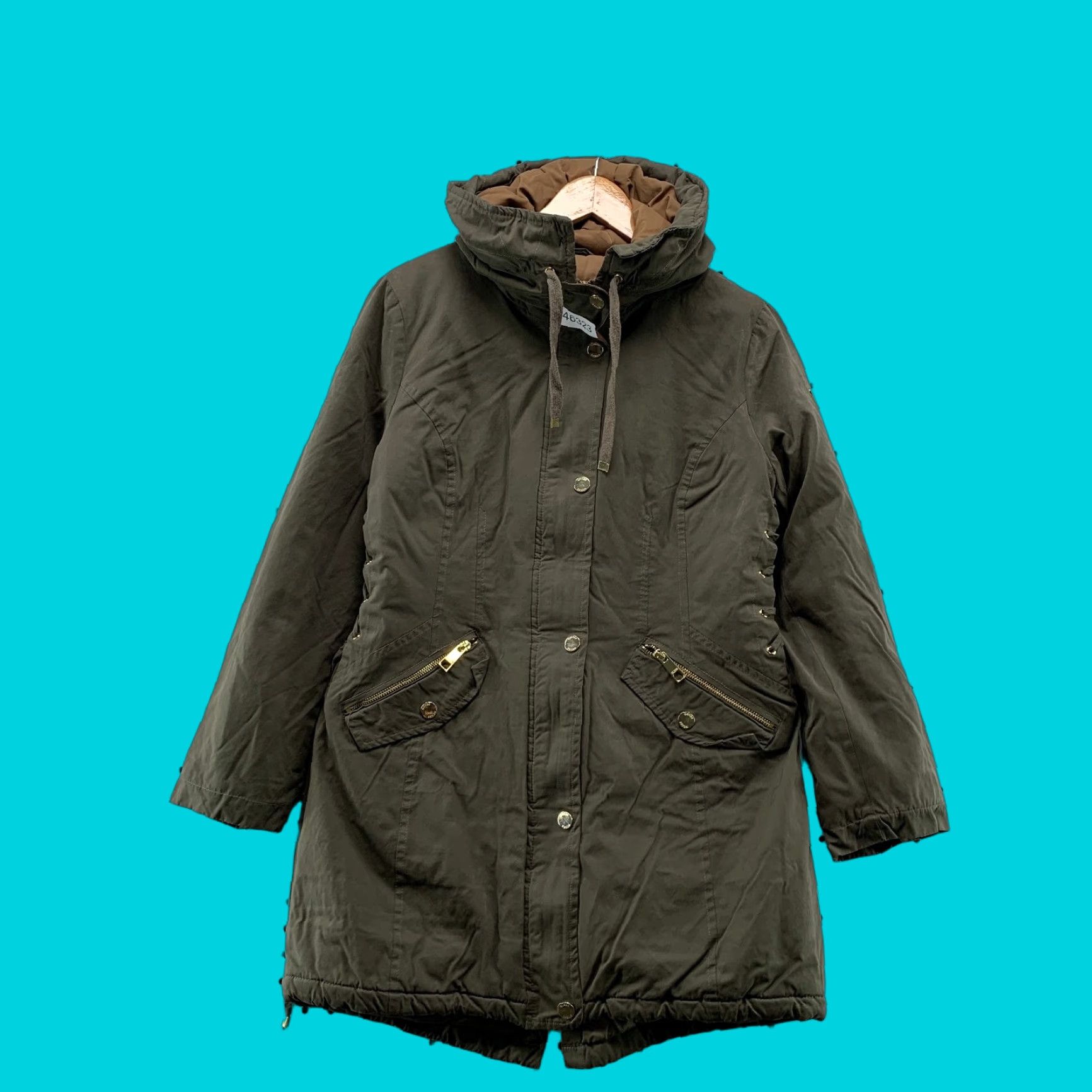 Guess GUESS Parka Jacket Coat Women M Olive Green Hooded Zip Snap Insulated Winter Jacket - 90s? Size M / US 6-8 / IT 42-44 - 1 Thumbnail