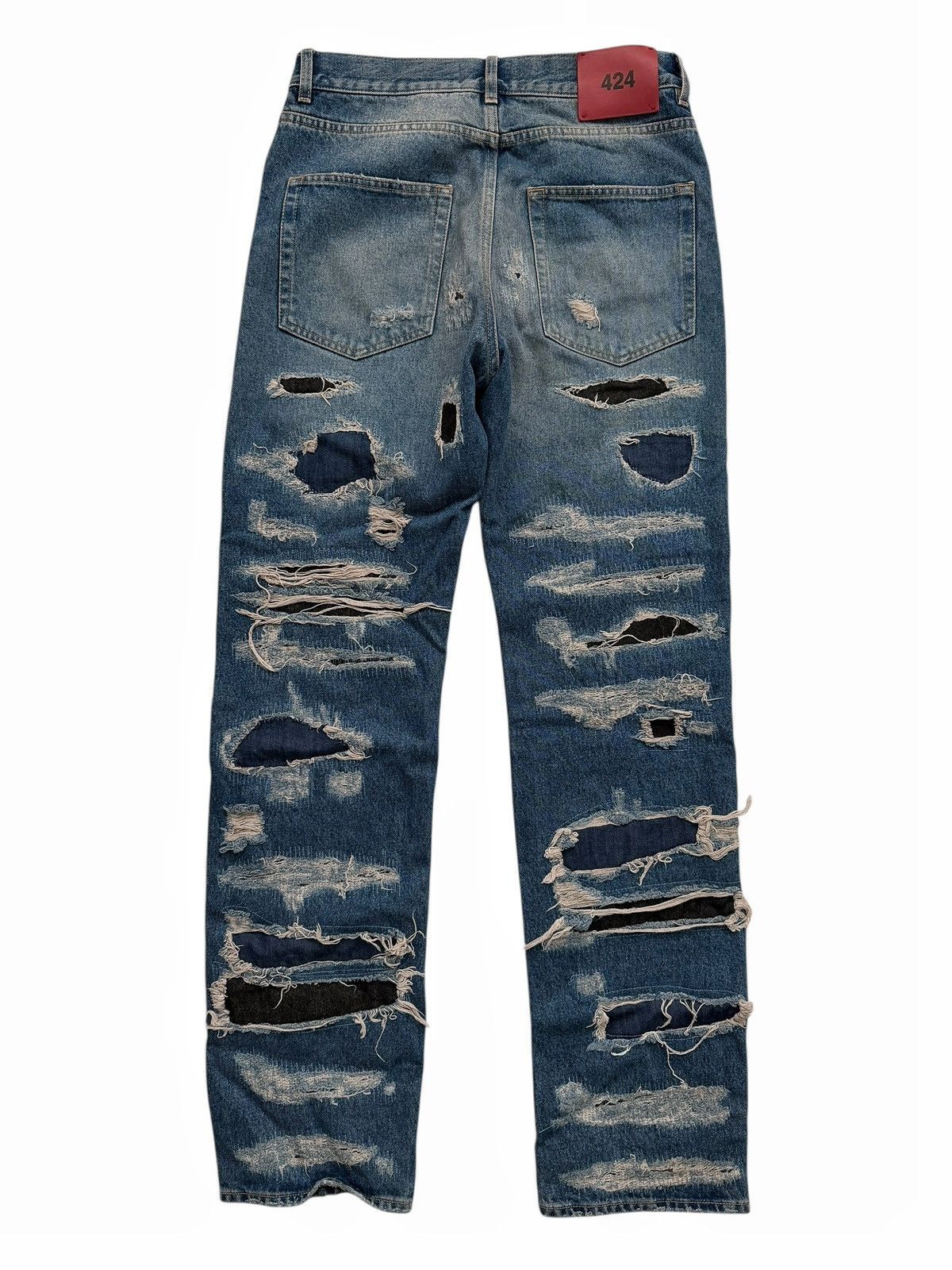 424 2024 Destroyed Distressed Patch Denim Size US 30 / EU 46 - 2 Thumbnail