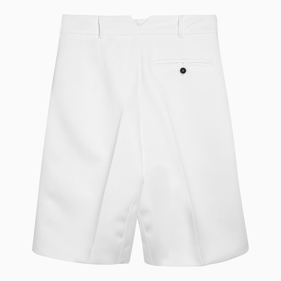 Jacquemus o1d2blof0824 Ovalo Bermuda Shorts in White Size 26" / US 2 / IT 38 - 2 Thumbnail