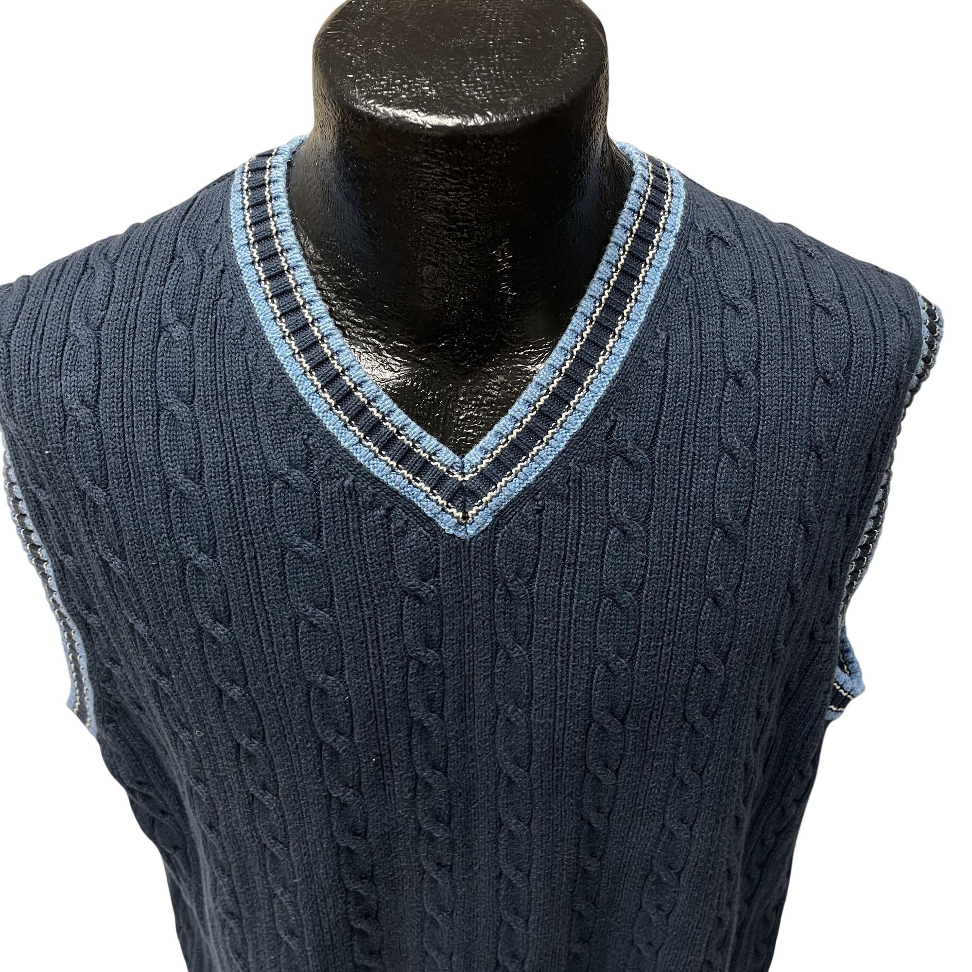 Brooks Brothers Brooks Brothers 346 Cotton Cable KNIT V Neck SWEATER Vest Size US L / EU 52-54 / 3 - 7 Thumbnail