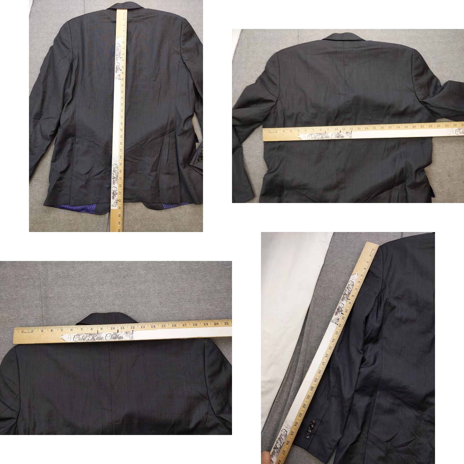 Ted Baker Ted Baker Blazer Mens 44L Gray Wool Endurance Suit Jacket Lined Canada Classic Size 44R - 9 Thumbnail