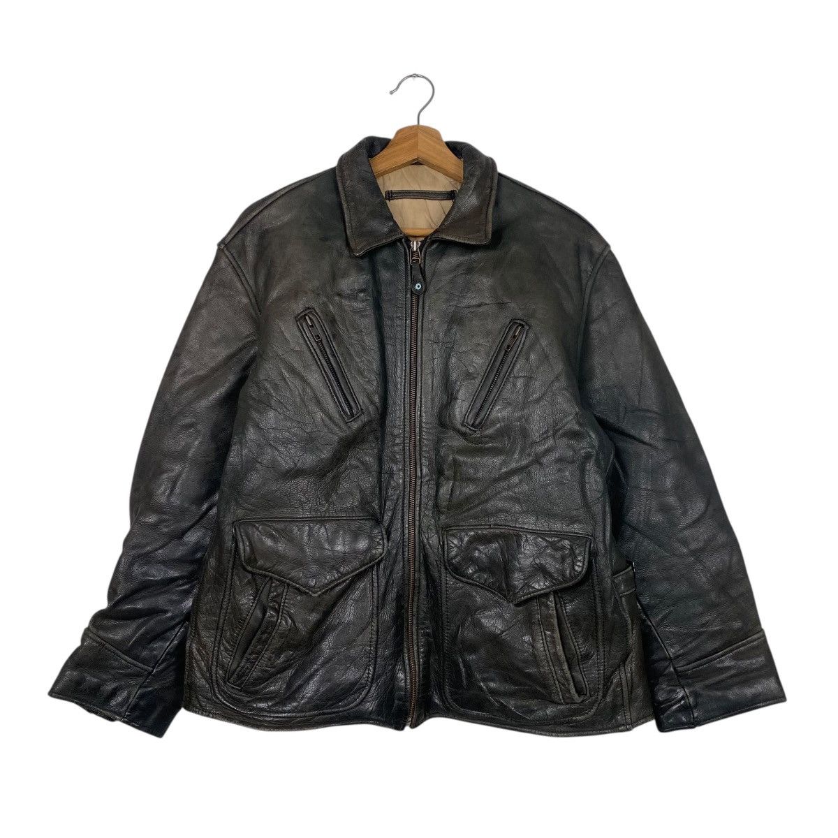 Leather Vintage leather jacket Size US L / EU 52-54 / 3 - 1 Thumbnail
