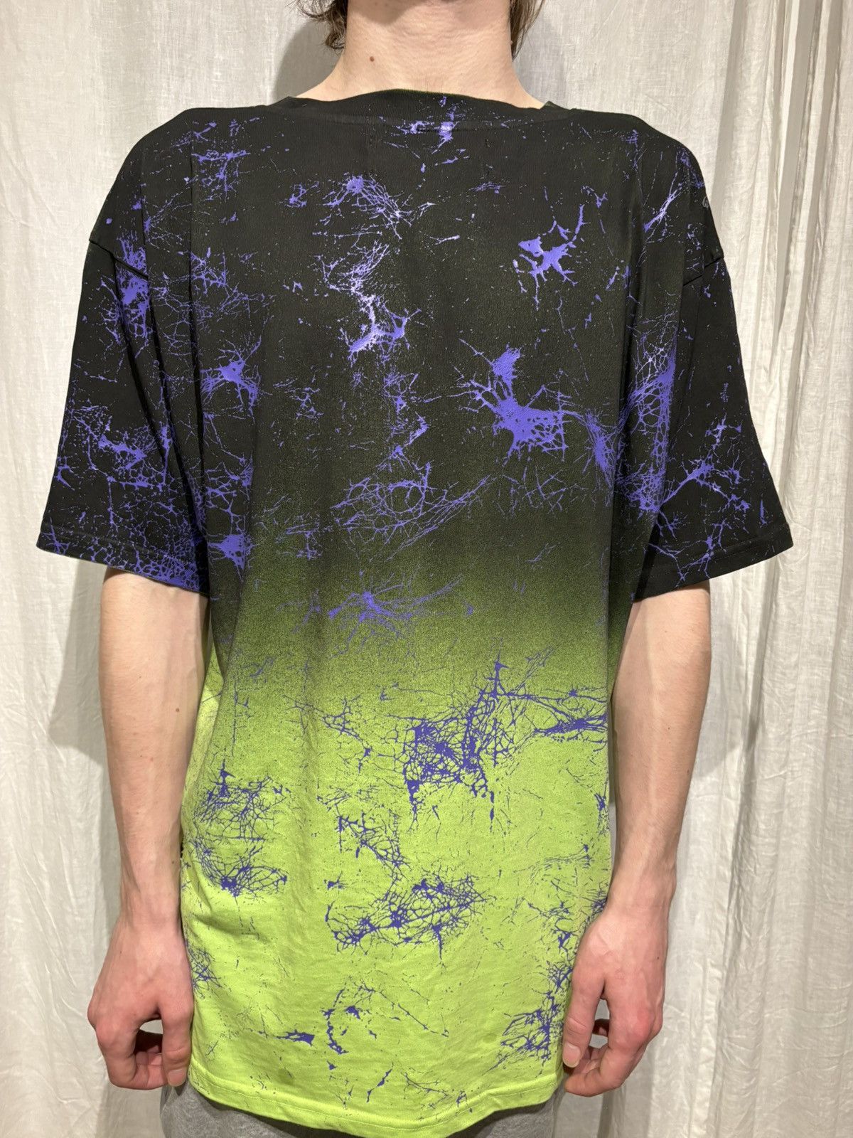 Marc Jacques Burton Double knit MJB green and purple cracks t shirt Size US L / EU 52-54 / 3 - 1 Thumbnail