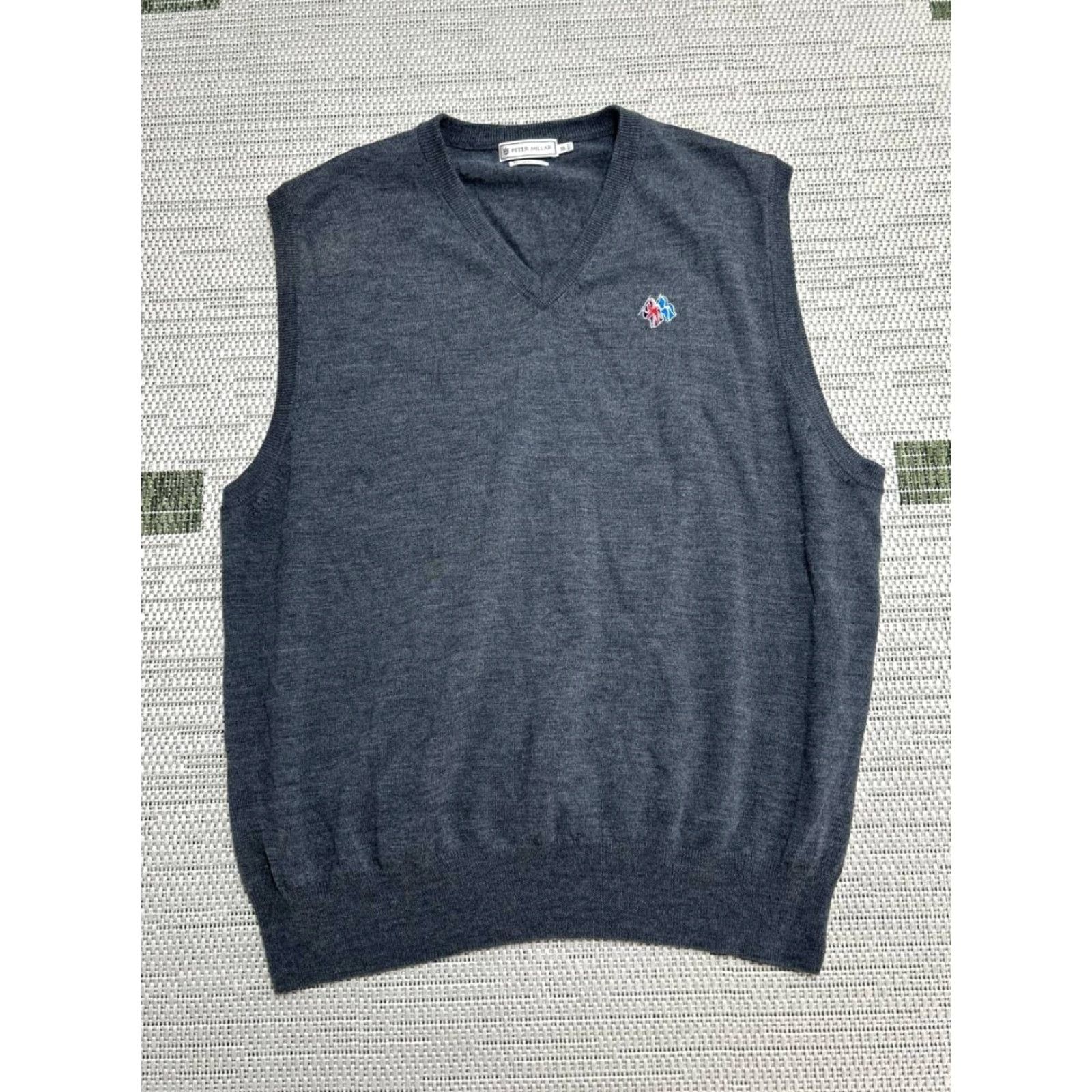 Peter Millar Peter Millar Sweater Vest Mens XL Gray Merino Wool V Neck Frederica Golf Club Shirt Size US XL / EU 56 / 4 - 2 Thumbnail