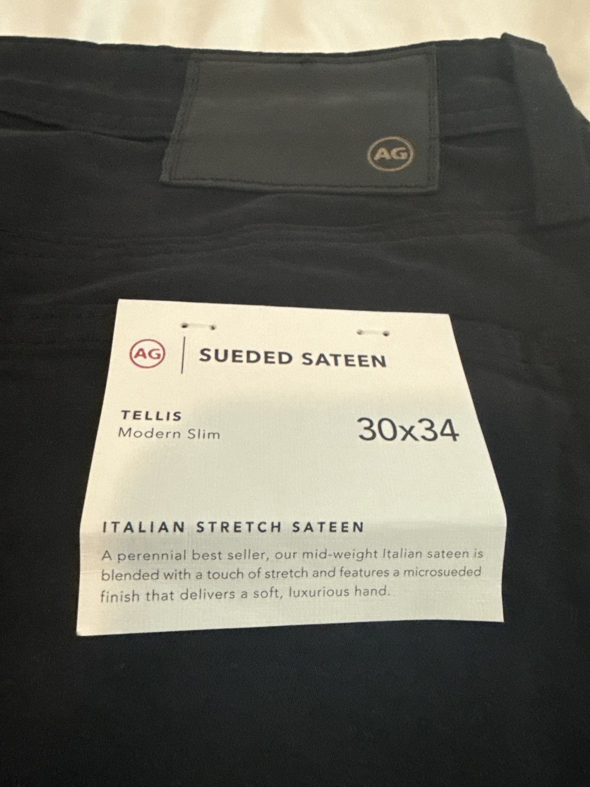 AG Adriano Goldschmied Tellis - Modern Slim Sueded Sateen Black Size US 30 / EU 46 - 1 Thumbnail