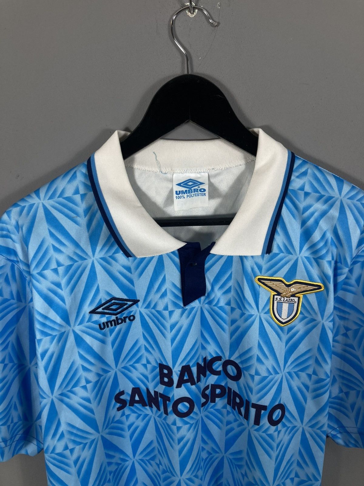 Umbro Gascoigne #10 Lazio 1991/92 Home Soccer Jersey Size US L / EU 52-54 / 3 - 3 Thumbnail
