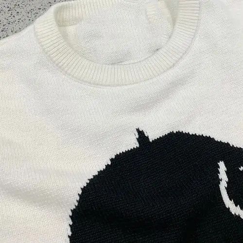Japanese Brand Print Portrait Pattern Knitted Sweater Size US XL / EU 56 / 4 - 4 Thumbnail