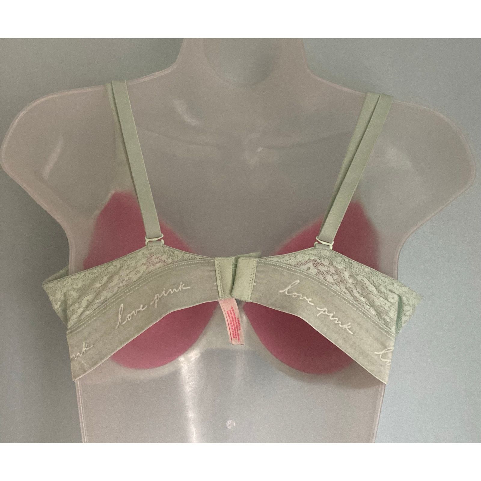 Pink PINK Victoria's Secret Bra 34DD Lined Animal Pattern Lace Size ONE SIZE - 3 Thumbnail