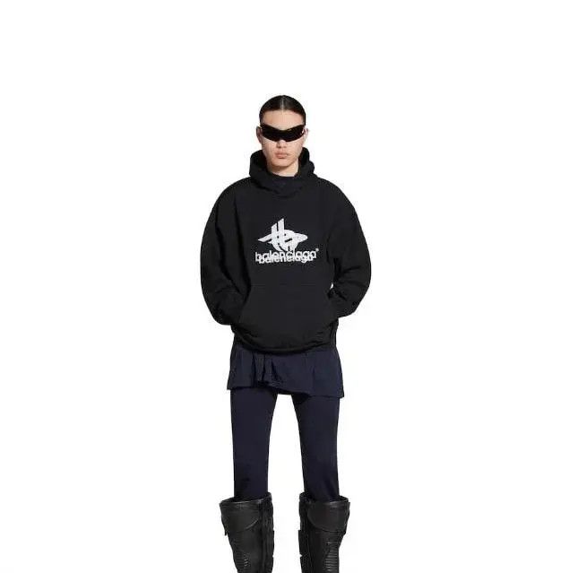 Balenciaga o1bcso1str1224 Layered Sports Hoodie Medium Fit Black/White Size US XS / EU 42 / 0 - 2 Thumbnail