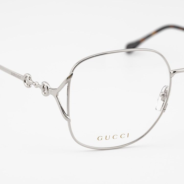 Gucci Gucci GG1019O 002 Eyeglasses Silver 58mm Square Frame Size ONE SIZE - 6 Thumbnail