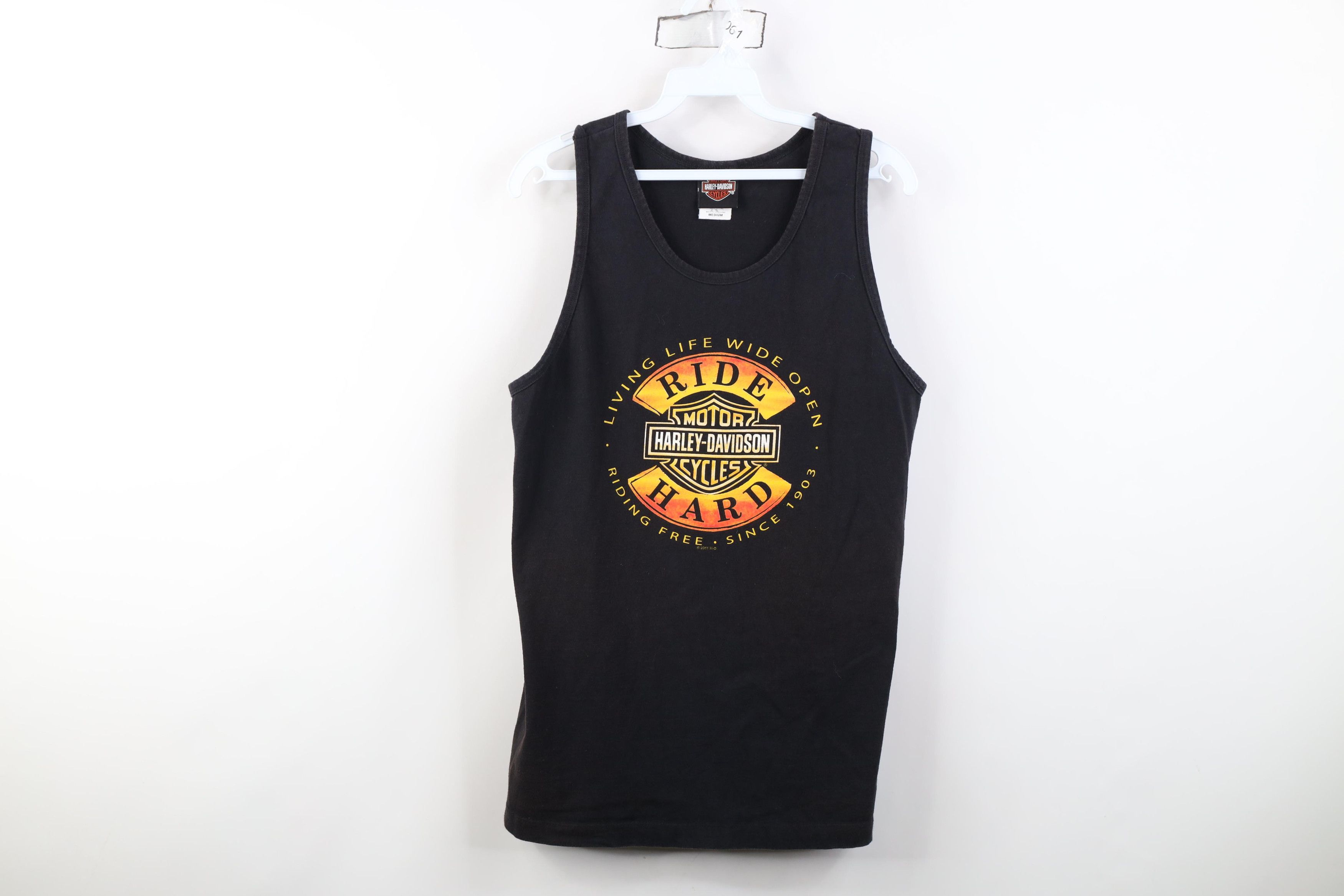 Harley Davidson Vintage Y2K Harley Davidson Spell Ride Hard Tank Top T-Shirt Size US M / EU 48-50 / 2 - 1 Thumbnail