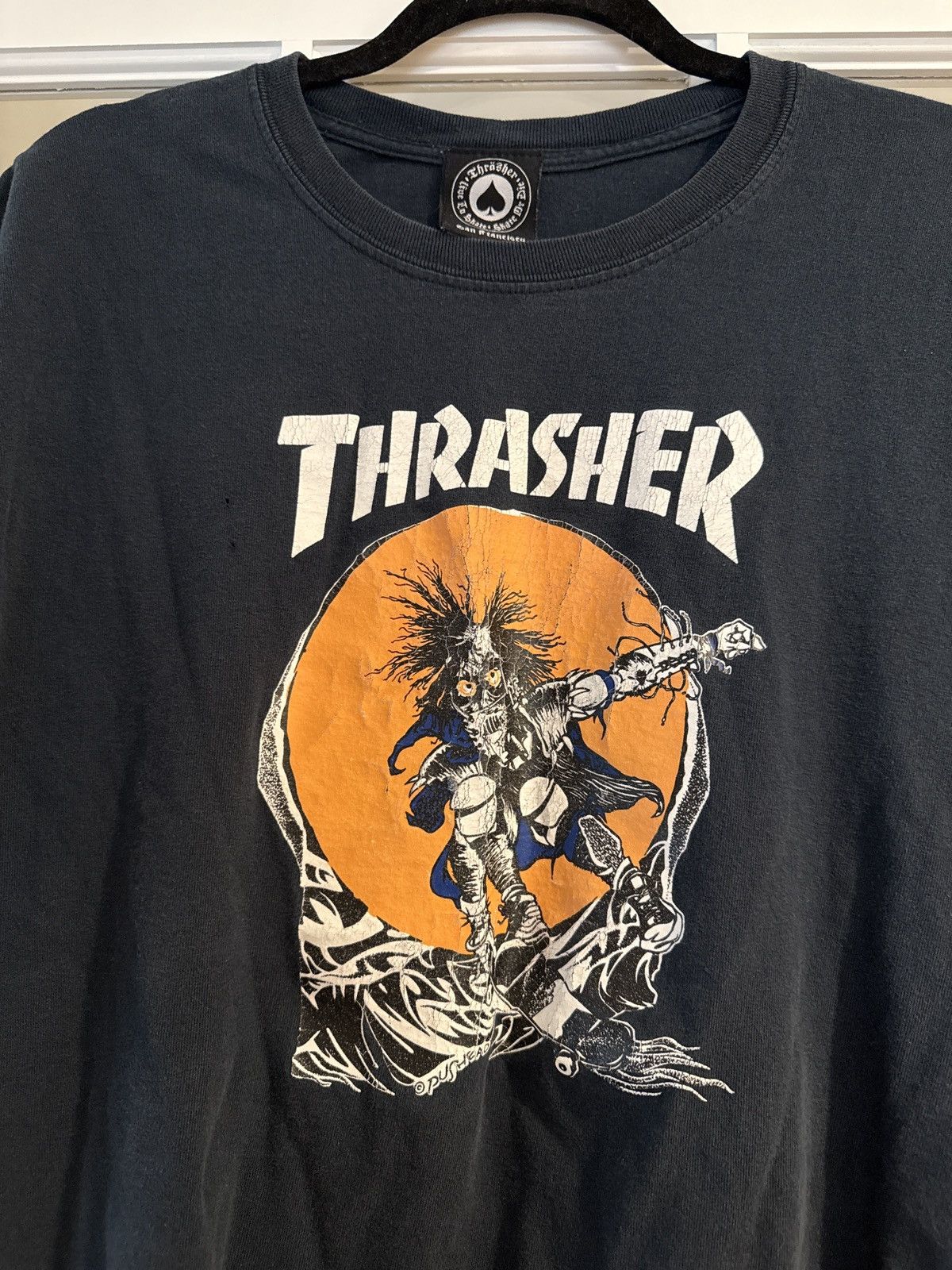 Thrasher Thrasher skate outlaw tee shirt Size US L / EU 52-54 / 3 - 2 Thumbnail