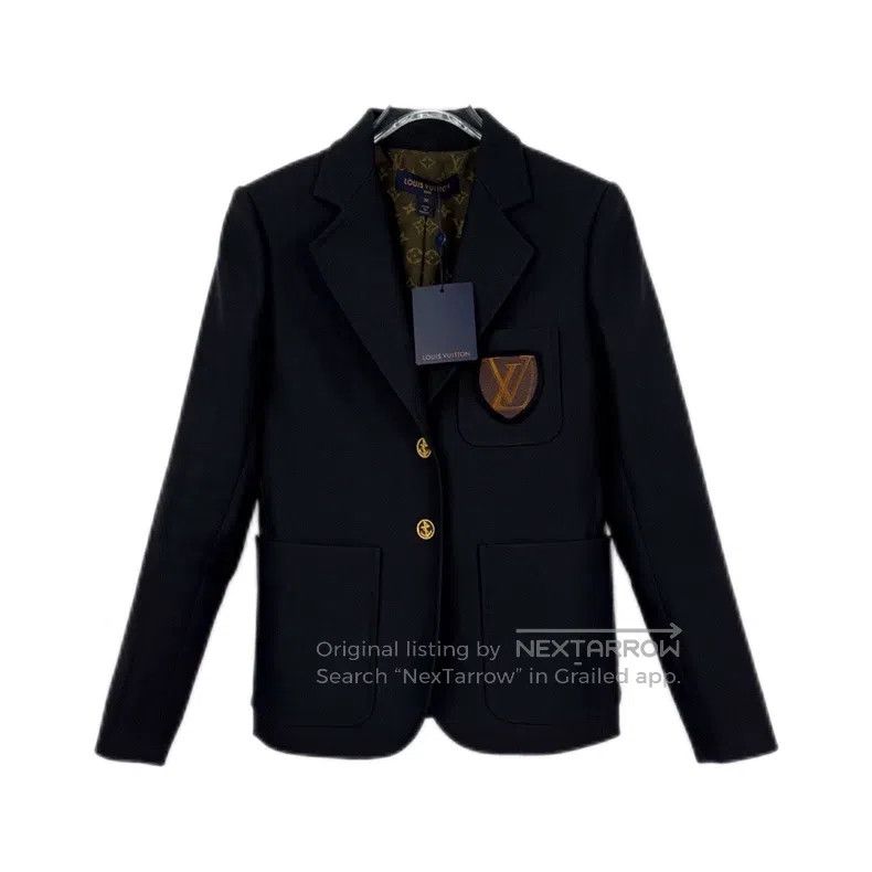 Louis Vuitton Louis Vuitton Black Pocket Patch Letter Wool blazer Size XS / US 0-2 / IT 36-38 - 1 Thumbnail