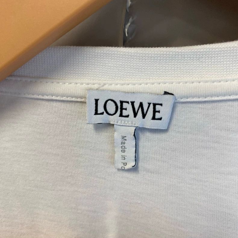 Loewe LOEWE White embroidered logo round neck short sleeves Size M / US 6-8 / IT 42-44 - 3 Thumbnail