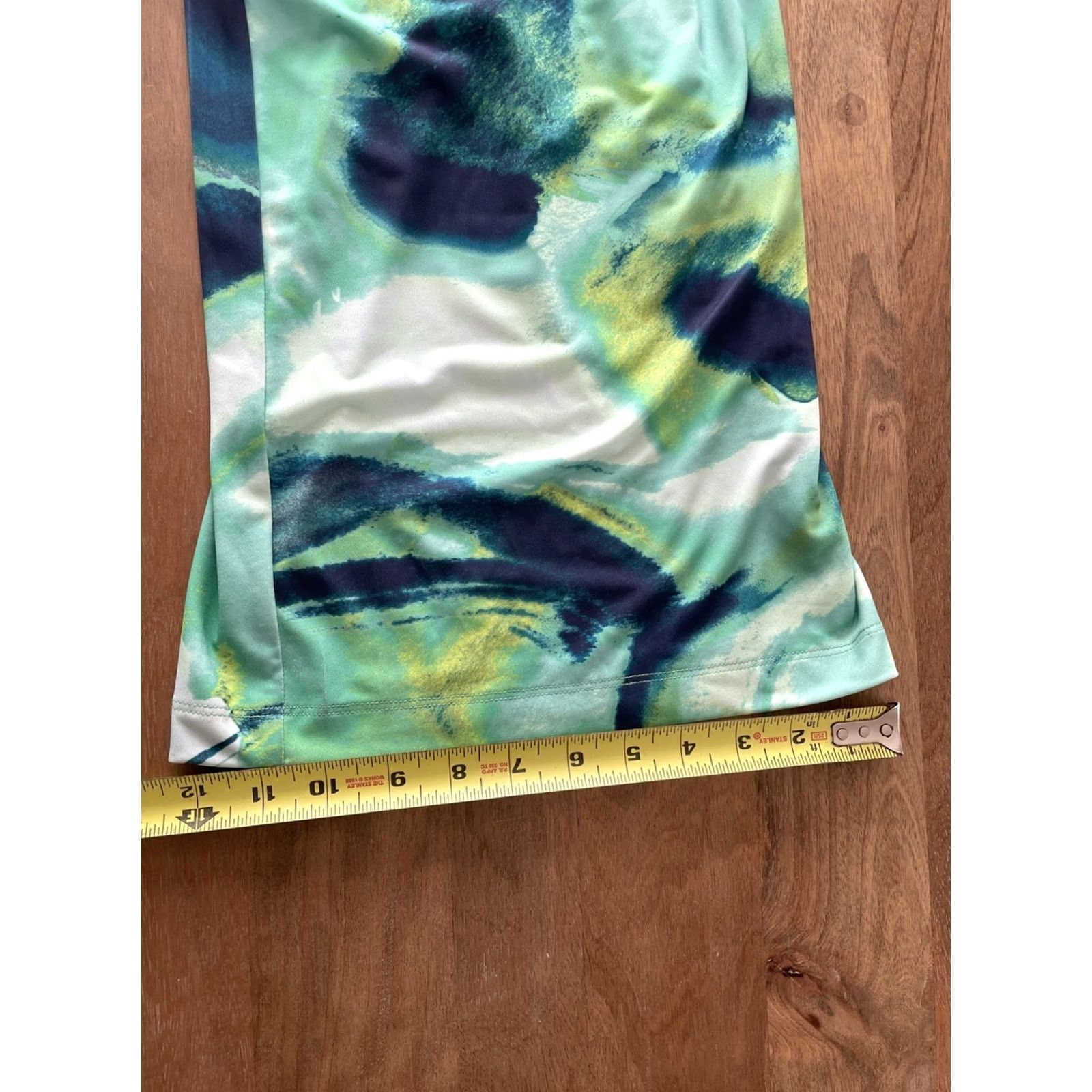 Parker Parker Jumpsuit Women's 1X Long Sleeve Tie Dye V-Neck Wide-Leg Plus Size Green TSJ Size 40" / US 18 - 6 Thumbnail