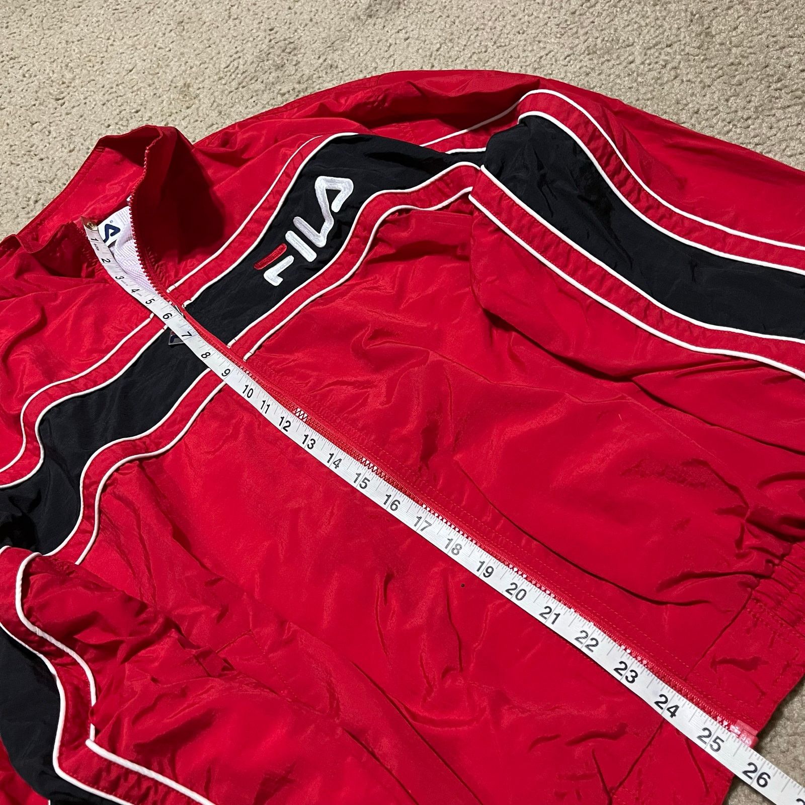 Fila Y2K FILA Windbreaker Jacket Red Black Stripe Full Zip Large Size US L / EU 52-54 / 3 - 5 Thumbnail