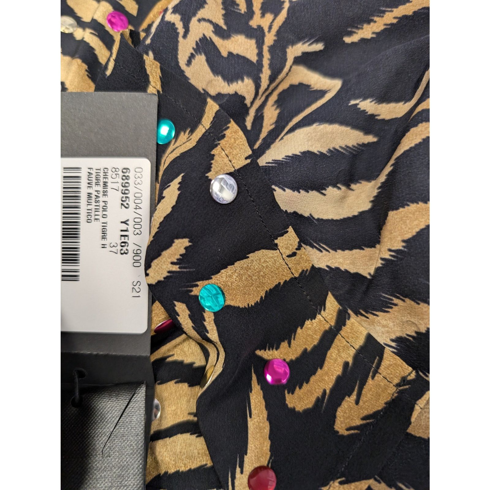 Saint Laurent Paris o1rshd1 Chemise Polo Tigre H H Button up Shirt in Multicolor Size US XS / EU 42 / 0 - 17 Thumbnail