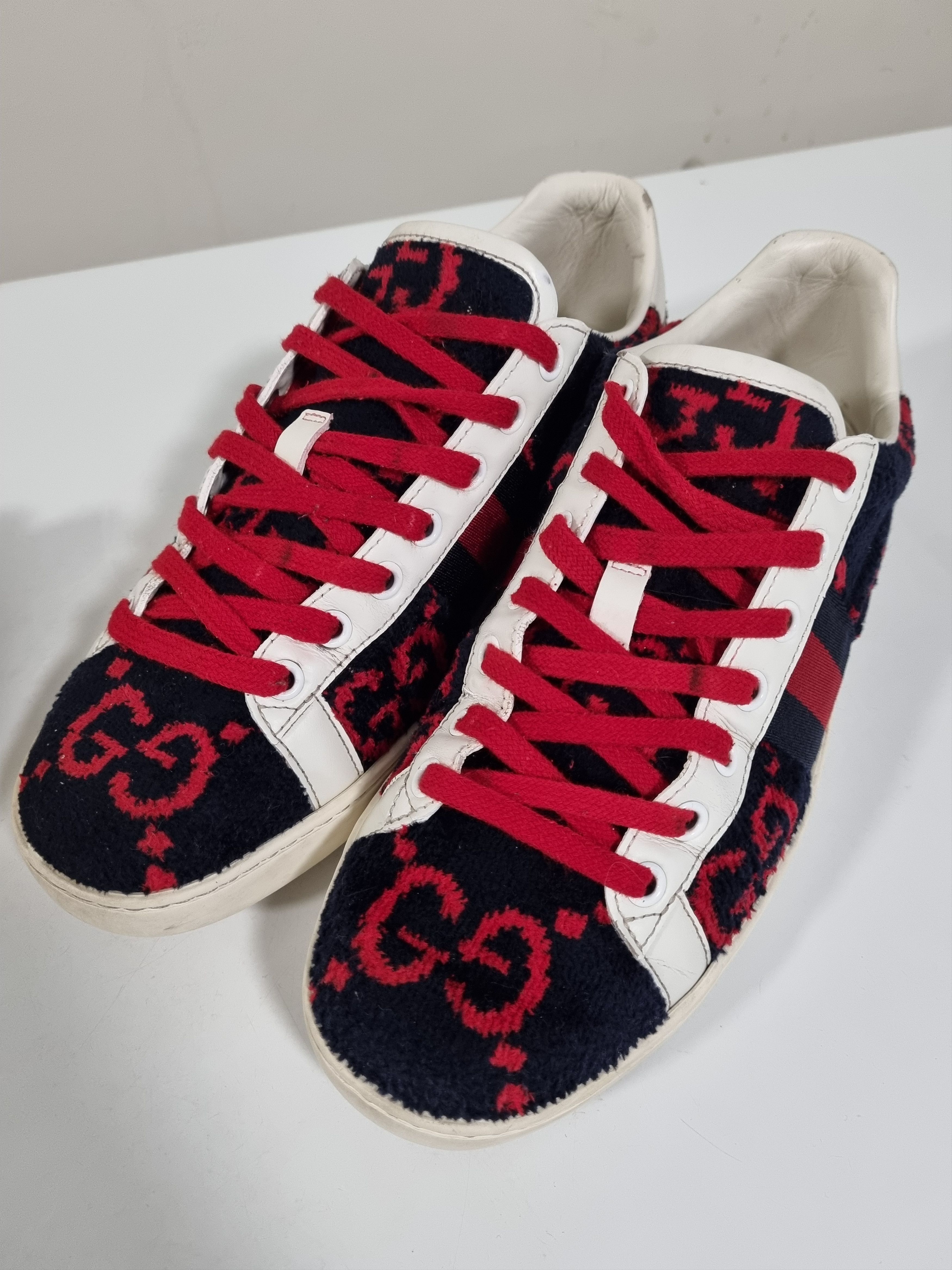 Gucci Gucci Ace Terry Fabric tricolor velvet and leather Size US 8 / IT 38 - 4 Thumbnail