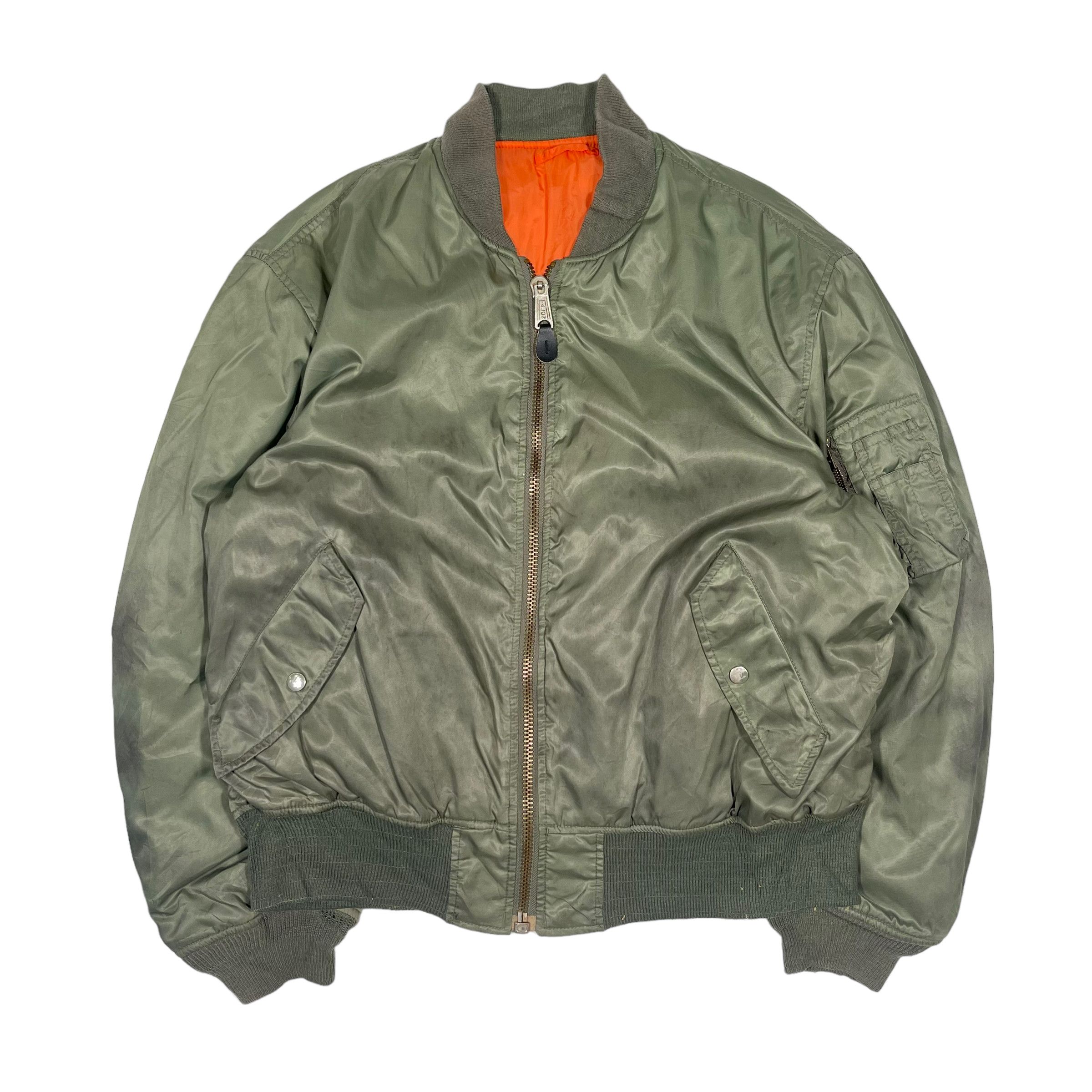 Vintage Vintage 1990s MA-1 Bomber Air Force Nylon Reversible Jacket Size US XL / EU 56 / 4 - 1 Thumbnail