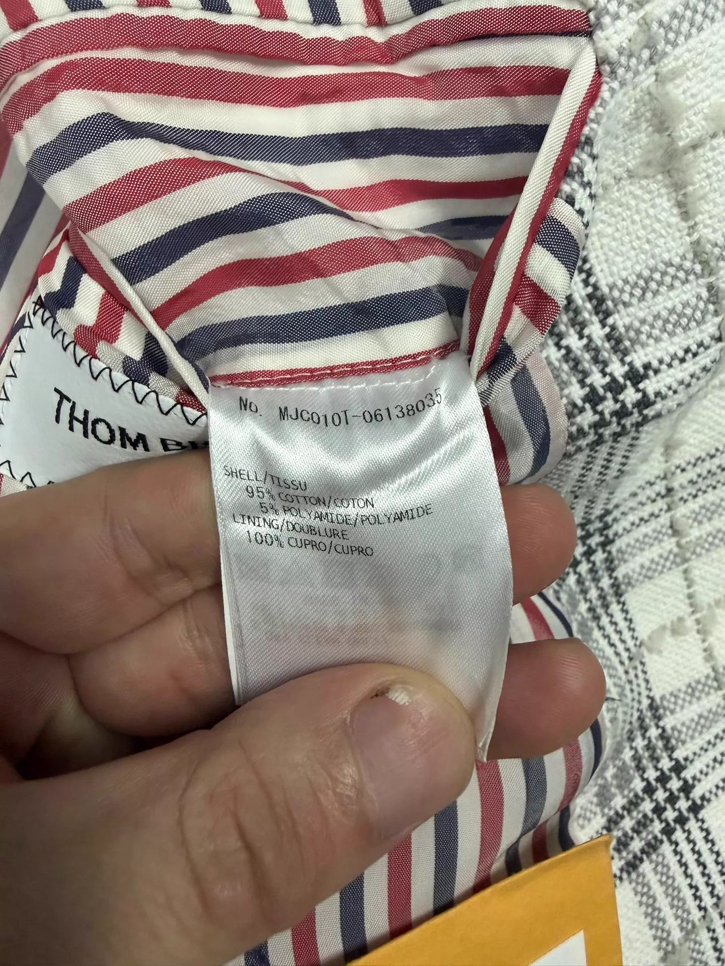 Thom Browne Thom Browne Men's Rare Raw Edge Check Blazer Size1 Size US S / EU 44-46 / 1 - 5 Thumbnail