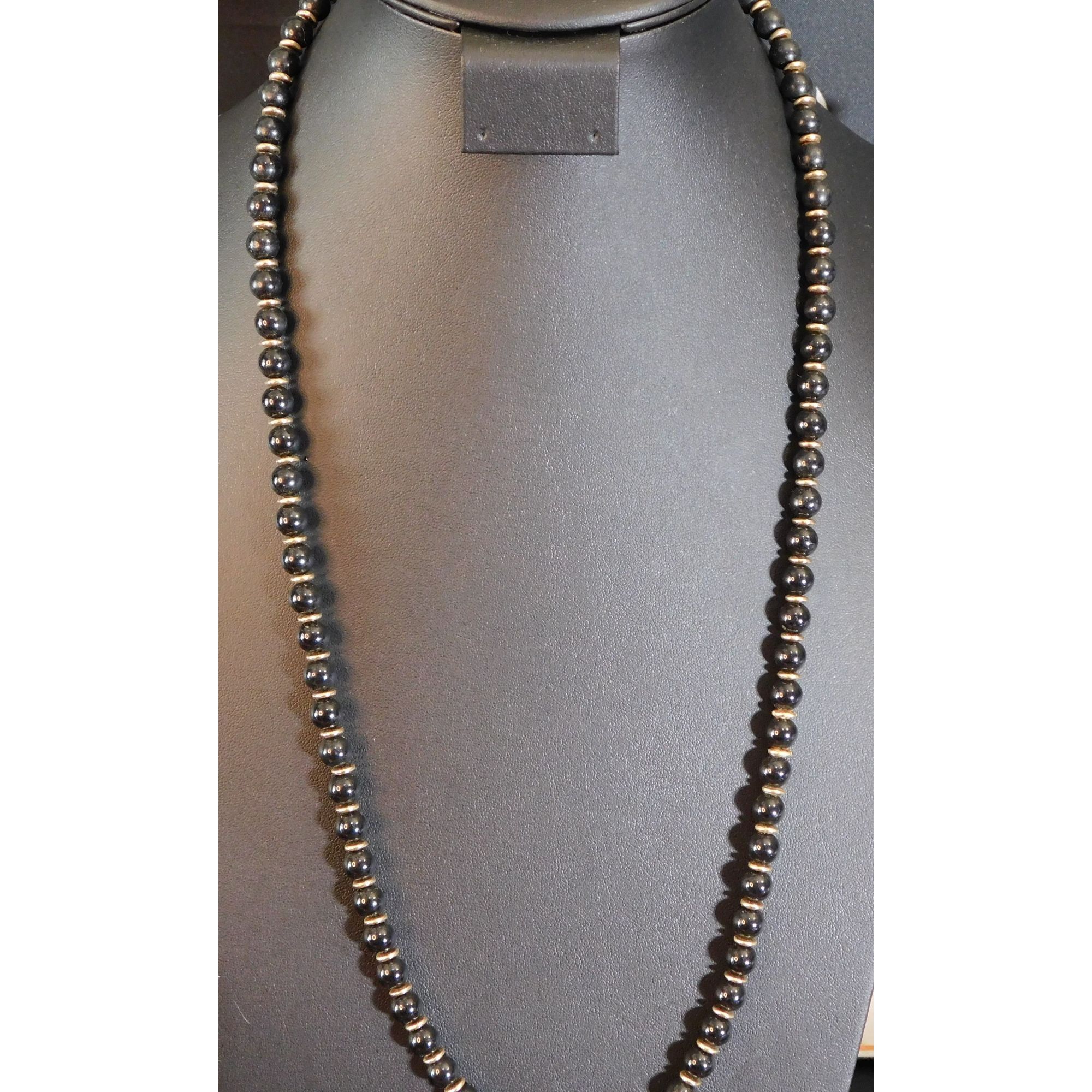 Other Simple Black And Gold Tone Beaded Necklace Size ONE SIZE - 3 Thumbnail