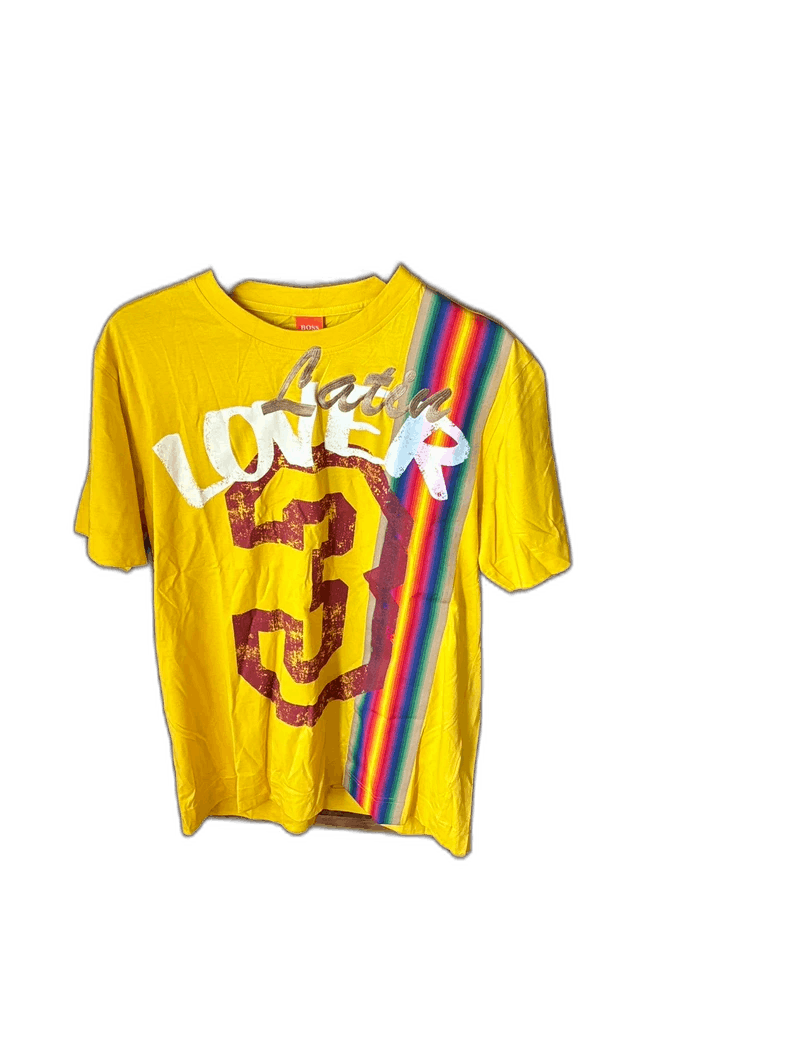 Emporio Armani Yellow Short Sleeve Graphic T-Shirt Size US M / EU 48-50 / 2 - 1 Thumbnail