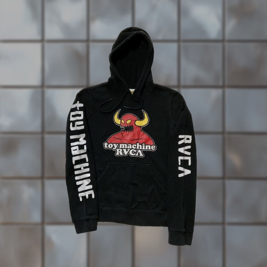 RVCA VINTAGE RVCA X Toy Machine Monster Skateboarding Graphic Black Pullover Hoodie XS Mens Size US XS / EU 42 / 0 - 1 Thumbnail
