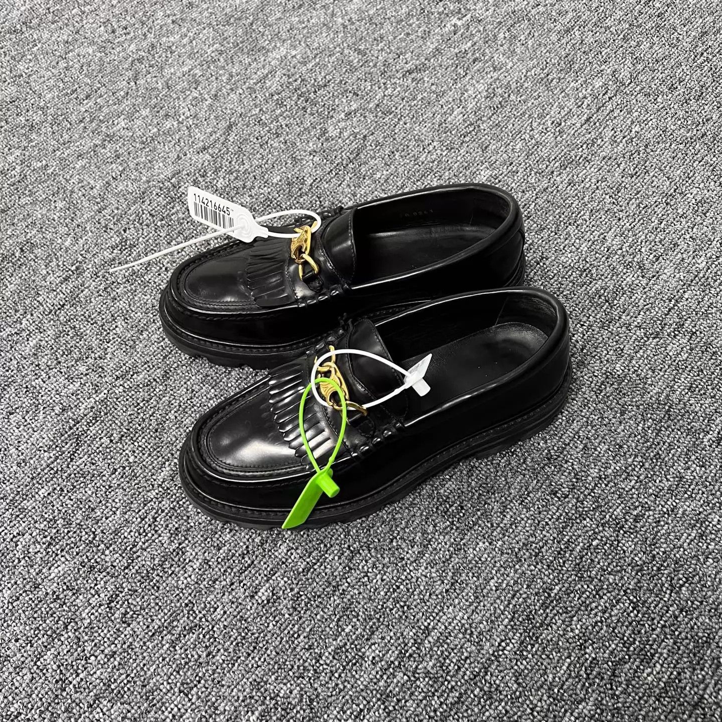 Celine Celine Triomphe Black & Gold Loafers Women's 38 Size US 7.5 / IT 37.5 - 2 Thumbnail