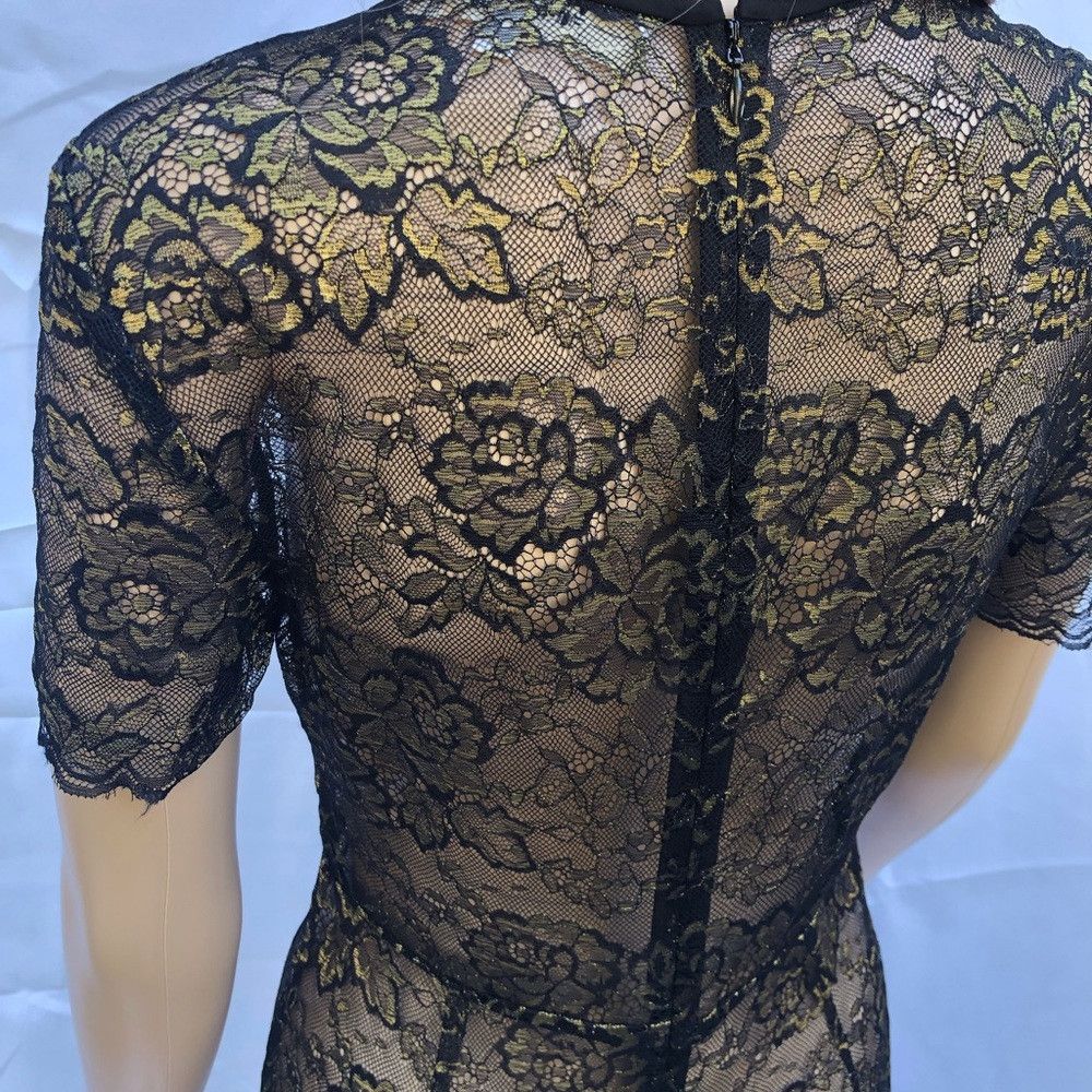 Diane von Furstenberg $468 Diane von Furstenberg Black Gold Sheath Dress Size 2 Size XS / US 0-2 / IT 36-38 - 7 Thumbnail