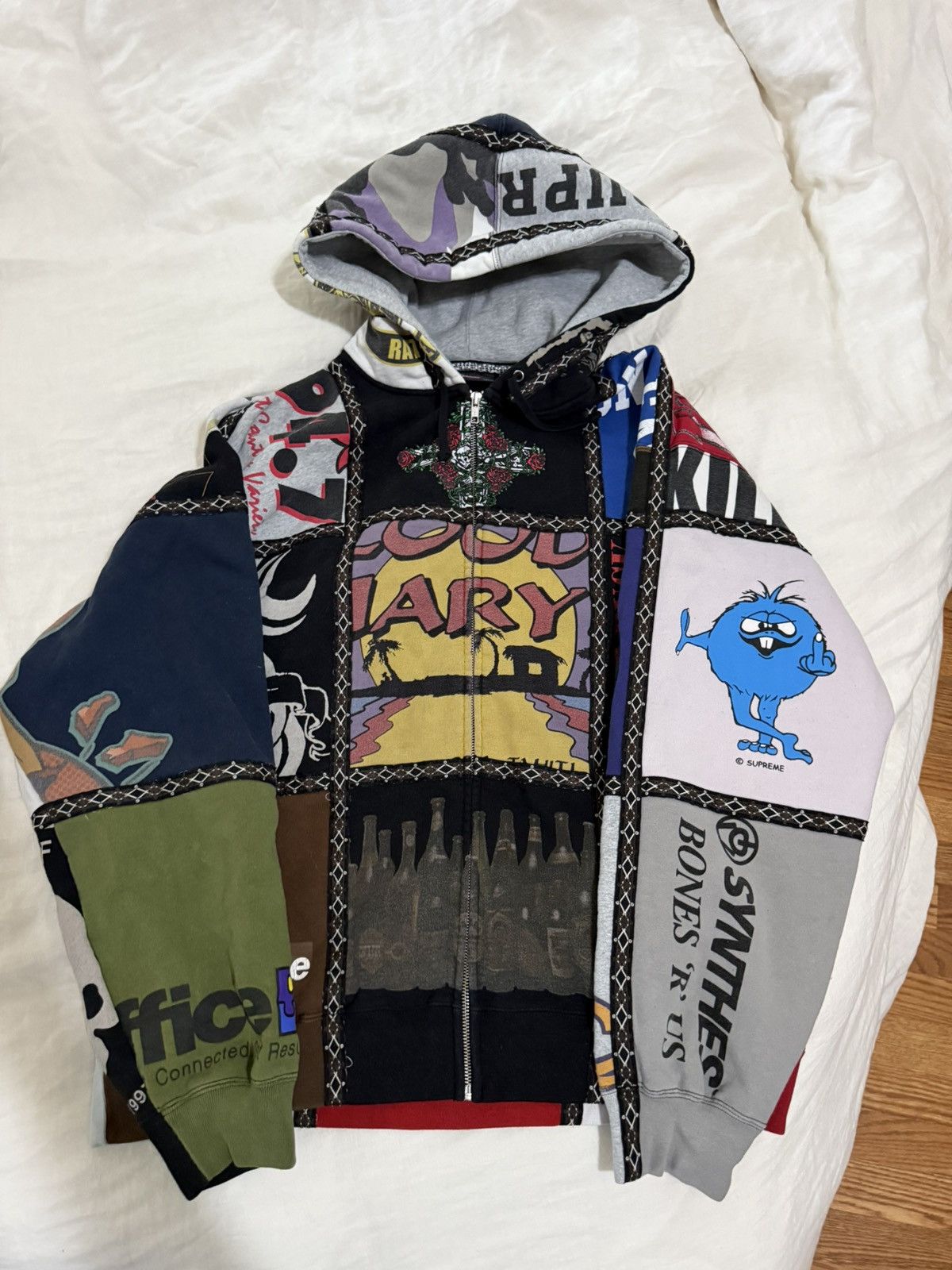 Number (N)ine × Supreme Supreme x Number Nine Patchwork Hoodie