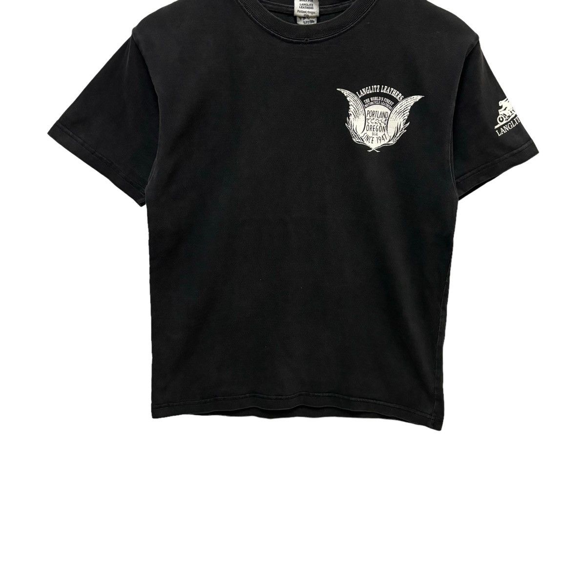 Leather × Lewis Leathers × Vanson Leathers Vintage Langlitz Leathers Finest Motorcycle Leathers Tshirt Size US S / EU 44-46 / 1 - 5 Thumbnail